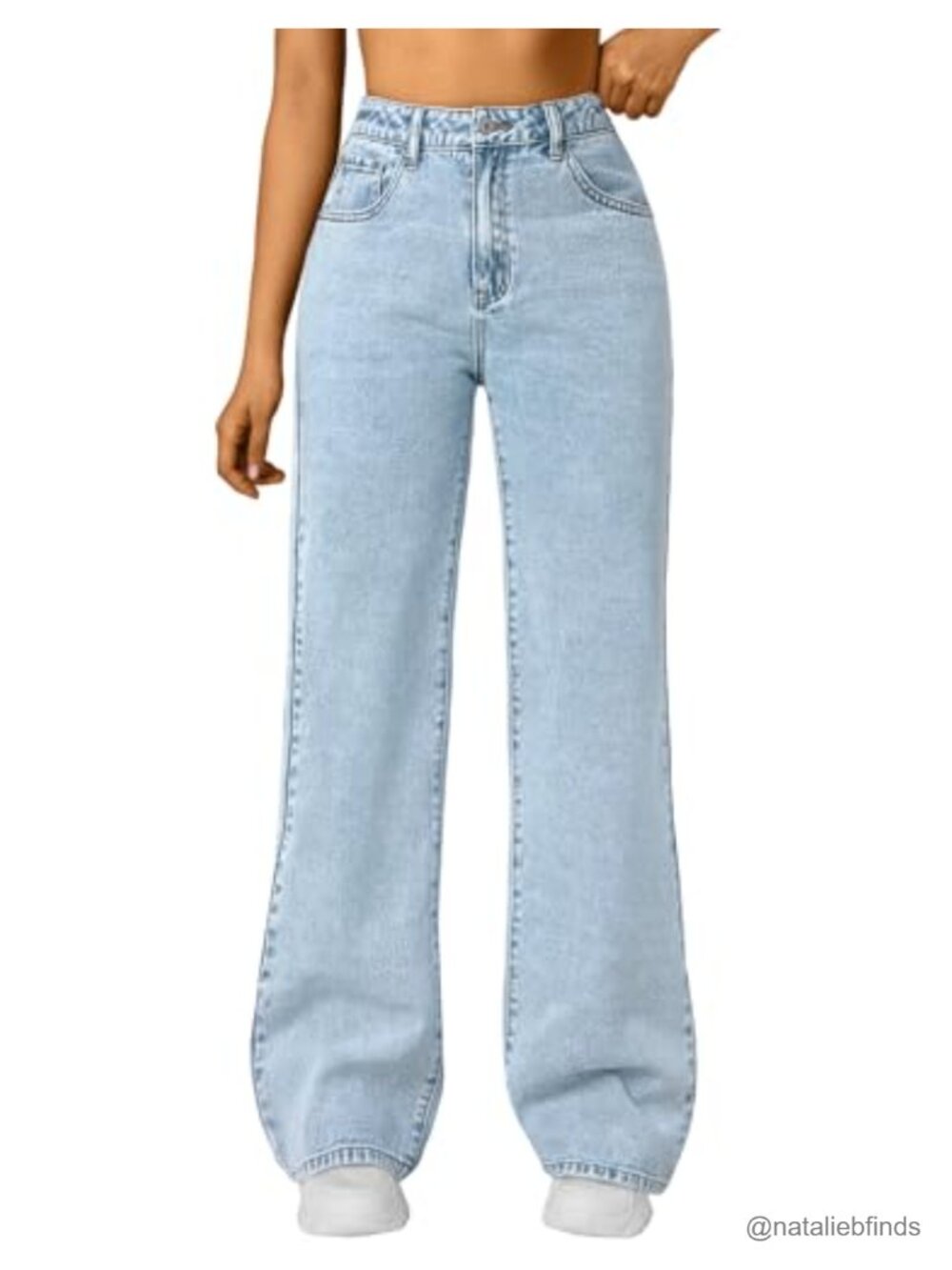 High Waisted Wide Leg Jeans Stretch Baggy Pants 70% Cotton 28% Polyester 2%